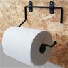 Parpyon® Nuovo Portarotolo industriale a muro NERO porta asciugamani bagno per rotoloni asciugatutto Ideale in cucina, garage, palestra, per bobina carta asciugamani monouso (Mod.3NE)