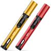 VVAY Accendino Jet Flame a Gas Butano Ricaricabile, Antivento Lungo per Candele, Cucina, Campeggio, Barbecue, Camino (Venduto Senza Gas) (Oro e Rosso)