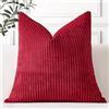 Artscope 1 Pezzi Federe per Cuscini in Velluto a Coste Elegante Copricuscini Decorativo per Domestica Soggiorno Camera da Letto Divano 60x60cm, Vino Rosso