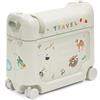 Stokke JetKids BedBox, Sea Green - Valigia cavalcabile per bambini dai 2 ai 7 anni (fino a 35 kg) - Si trasforma in letto - Include materasso, adesivi decorativi e cinghia di trasporto regolabile