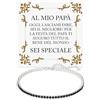 Bramart Bracciale Papà Tennis Uomo in Argento Sterling 925 - Idea Regalo Compleanno per lui Festa del Papà, Bracciali Compleanni Natale - Cofanetto con DEDICA incluso (papà tennis nero)