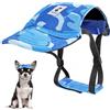 Pawaboo Cappello per Cane, Cappello Regolabile da Baseball per Animali Protezione Solare Sportiva all'Aperto con Fori Elastici per Le Orecchie, Vestiti per Cani Viaggio, S, Blu Mimetico