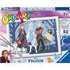 Ravensburger CreArt: Frozen: Best friends - Dipingere con i Numeri per Bambini 7+ Anni, Kit Pittura con Tavole, Cornice, Pennello e Colori Inclusi, 25 x 18,30 cm, Idee Regalo Disney