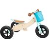 small foot Biciclettina Triciclo Maxi turchese in legno, 4 in 1, sella regolabile, ruote in gomma, da 1 anno, 11609