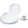 Omniacasa Set di Piatti Paint Da Tavola Completo Con Tazze Da Caffè in Porellana Resistente Design Moderno, 30 Pezzi Per 6 Persone, Bianco e Grigio, Per Uso Quotidiano, Per Lavastoviglie.