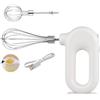 Cyrank Sbattitore Manuale Senza Fili Mini Frullino per Le Uova Elettrico Mini Sbattitore Elettrico Regolabile a 4 Velocità, Frusta da Cucina, Ricarica USB, 1500 Mah(Bianco)