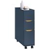 SoBuy Carrellino Salvaspazio con 3 cassetti Carrello Cucina Organizzatore Bagno Mobiletto Bagno Colore Blu 20x60x70 cm BZR191-B