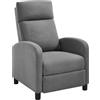 WOLTU Poltrona Reclinabile a Multilivello, Chaise Longue con Poggiapiedi Regolabile, Poltrona Relax Singolo, Con Schienale Alto, Seduta Imbottita, Lino, Grigio Scuro, SKS58dgr