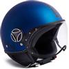 EASY MOTORS Casco Helmet Momodesign Fighter Classic, Jet Demi-Jet per Moto Scooter, Leggero, Ottima Ventilazione Blu Opaco Scritta Nera taglia XS 55cm
