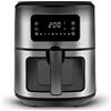 Karaca Multifry Inox XXL 6,5 litri Airfryer con finestra digitale in vetro, friggitrice ad aria calda, tecnologia di circolazione dell'aria a 360 gradi, 8 funzioni di cottura con tempo di cottura,