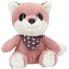 Depesche 13430 Snukis - Peluche Volpe Rosa e Bianco, con Orecchie a Punta, Peluche di Circa 18 cm con Foulard a Stelle