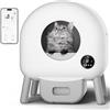 GESEILAY Lettiera per gatti autopulente, 100 l, automatica elettrica per gatti con sacchetto della spazzatura, controllo app, allarme sicuro, grande capacità, autopulente, per più gatti