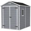 Keter Casetta Da Giardino In Resina 185,8x236,8x227H Cm Manor 6x8 Grigio Keter Con Finestra