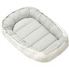 Medi Partners Riduttore Lettino Neonato - 100x60x15 Nido Antisoffoco Neonati Bozzolo Culla per Bebè neonata bilaterale Cuscino 100% Cotone Waffle (Griglia con oliva Waffle)