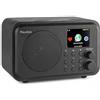 Audizio Internet radio met wifi en Bluetooth - Audizio Venice retro radio met wekkerradio en accu - Zwart (102.220)