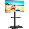 5Rcom Supporto Universale Girevole da Pavimento per TV con Montaggio per TV da 32-55 Pollici fino a 40 kg, Supporto TV Regolabile in Altezza con Rotazione, Supporto TV Alto con Base in Legno Nero, Max