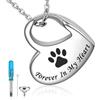 UICCVOKK Collana con urna a forma di cuore per cenere, collana per ceneri in acciaio inossidabile, ricordo personalizzato per ceneri di animali domestici, ceneri di cremazione, ciondolo commemorativo per
