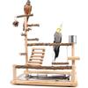 Dynaeuty Parco Giochi per Pappagalli Palestra per Uccelli Terreno di Gioco per Cocorite Posatoi in Legno di Uccelli per Uccelli Legno Naturale per Cacatua, Cocorite 37x26x45cm #B