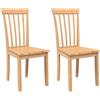 vidaXL Sedie da Pranzo 2 pz Naturale in Legno Massello di Hevea, sedia da pranzo, sedia da cucina, sedile da pranzo, sedia, sedia da soggiorno