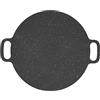 Tyenaza Teglia per Barbecue Coreana, Piastra per Barbecue Coreana Griglia per Barbecue con Manico Padella Circolare Antiaderente per Fornello da Esterno Domestico (28CM)