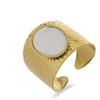 LUXENTER Anello LUXENTER in madreperla bianca rifinito in oro giallo 18 carati - Anleh