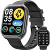 Joautrial Smartwatch Uomo Donna,1.85" Orologio Smartwatch con Chiamata Bluetooth e Risposta Vivavoce,100+ Sportive Smart Watch con Sonno,Cardiofrequenzimetro,Contapassi,Fitness Tracker per Android iOS (Nero)