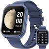 Joautrial Smartwatch Uomo Donna,1.85" Orologio Smartwatch con Chiamata Bluetooth e Risposta Vivavoce,100+ Sportive Smart Watch con Sonno,Cardiofrequenzimetro,Contapassi,Fitness Tracker per Android iOS (Blu)