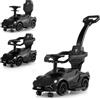 RELAX4LIFE Auto a Spinta 3-in-1, Auto Elettrica per Bambini con Barra di Spinta, Musica, Sterzo, Luce, Sede di Stoccaggio, Auto Scorrevole per Bambini di 18-60 Mesi, (Nero)
