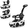 RELAX4LIFE Auto a Spinta 3-in-1, Auto Elettrica per Bambini con Barra di Spinta, Musica, Sterzo, Luce, Sede di Stoccaggio, Auto Scorrevole per Bambini di 18-60 Mesi, (Bianco)