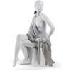 Lladrò LLADRO' Figurina Donna Nudo con Scialle Lustro Argento 43x30cm Porcellana