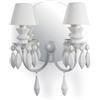 Lladrò LLADRO' Applique Belle De Nuit 2 Luci Bianco 34x27cm Porcellana