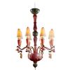 Lladrò LLADRO' Chandelier Ivy e Seed 8 Luci Rosso Corallo 123x70cm Porcellana