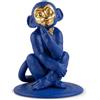 Lladrò LLADRO' Scultura Piccola Scimmia Blu Oro Serie Limitata 23x17cm Porcellana