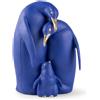 Lladrò LLADRO' Scultura Famiglia di Pinguini Blu Oro Serie Limitata 25x16cm Porcellana