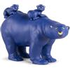 Lladrò LLADRO' Scultura Mamma Orsa e I Suoi Piccoli Azzurro Oro Serie Limitata 25x39cm Porcellana
