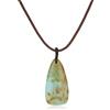 COAI Collana da Uomo e da Donna in Vera Pelle Italiana con Pendente in Turchese Peruviano, Collana Turchese da Donna
