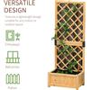 Easycomfort Fioriera con Grigliato da Esterno o Giardino, Vaso per Piante Rampicanti in Legno 60x40x160cm
