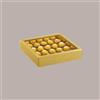 LUCGEL 5 Pz Scatola Porta Cioccolatini in Cartoncino Oro con Inserto Oro e Fascia Trasparente 215x145H35 mm