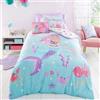 Bedlam - Copripiumino a forma di sirena, per letto matrimoniale, reversibile (2 fantasie), copripiumino per ragazze, motivo animali marini oceanici, biancheria da letto per ragazze, decorazione per