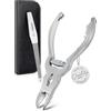 TITANIA Set Tronchesino professionale TITANIA per unghie con lima zaffiro - Tagliaunghie di precisione per unghie dure di piedi e mani - Con astuccio e lima Solingen - Acciaio inox