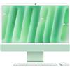 Apple iMac Computer desktop all-in-one: Chip M4, CPU 10-core e GPU 10-core: display Retina 24'', 24GB di memoria unificata, 512GB di archiviazione SSD, con accessori. Per iPhone/iPad; Verde