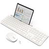 TEDGEN Tastiera e Mouse Wireless PC Kit con supporto tablet e smartphone TedGem Bianco
