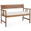 Bizzotto Divano Panchina Noemi in legno design classico 2 posti 0805979 con Cuscino Ecru