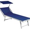 Greenwood Lettino da sole con tettuccio blu di Greenwood