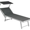 Greenwood Lettino da sole con tettuccio grigio di Greenwood