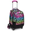 SJ Seven Trolley Scuola Seven JACK 3 RUOTE DETACH -COLOUR EXPRESSION, Multicolore -Zaino Uso 3in1 -Tasca frontale -CrossOver System -Tasca Porta Borraccia -Maxi ruote, Zaino Scuola, Trolley Viaggio Bambino