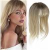 Nexyshe Parrucchino per capelli che si diradano, 45,7 cm, parrucchino liscio naturale con frangia, capelli sintetici per donna, con dimensioni base 10,2 x 12,7 cm