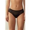 Intimissimi Slip Alto In Pizzo E Cotone Nero