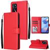 senza marchio compatibile con OPPO A16 / A16S CPH2271 / CPH2269, CPH2275 (6.52) OPPO A54S / CPH2273 Custodia COVER case FLIP LIBRO magnetica STAND protezione GEL eco pelle portafoglio porta carte (rosso)
