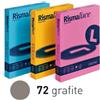 Favini Cartoncino colorato A4 Rismaluce grigio grafite - tinte forti - risma 125 fogli